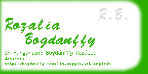 rozalia bogdanffy business card